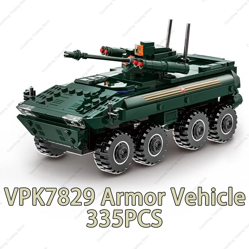 SLUBAN 2024 Militär boxer xm808 Rüstung Angriffs fahrzeug dana m2 BTR-4 Infanterie Kampf auto Modell moderne Bausteine Ziegel Kinderspiel zeug 6
