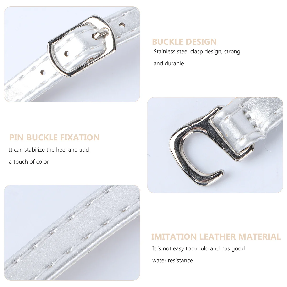 

1Pair Faux Shoe Straps Anti-Drop High Heel Shoelace Detachable Lightweight Cross Ankle Straps Multiple Colors