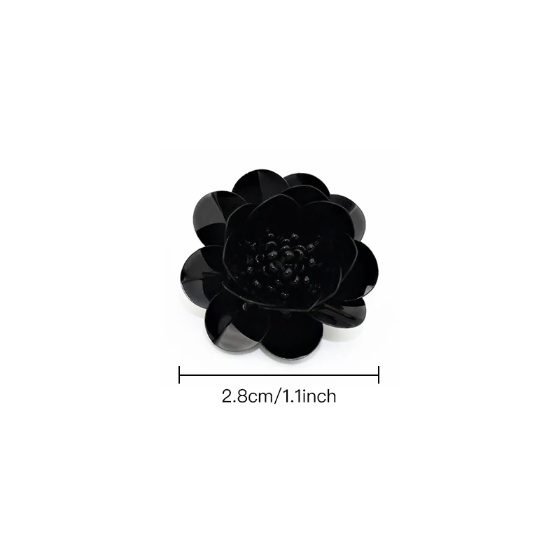 1pc Black Flower Modelling Buttons Plastic Beaded Flower Sewing Button Handsewn Buttons Cashmere Coat Sweater Clothing Accessory