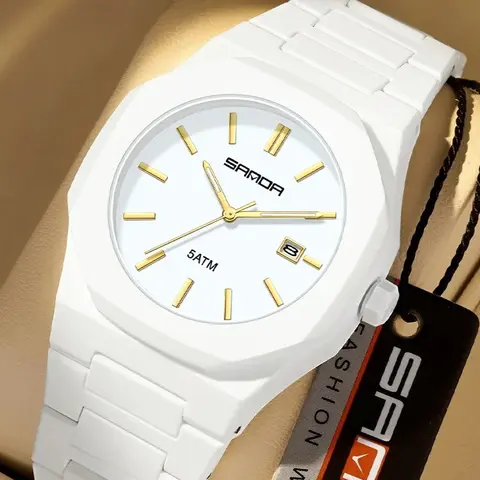 SANDA new 9091 New frosted student watch fashionable quartz watch for men and women waterproof octagonal simple dial matte