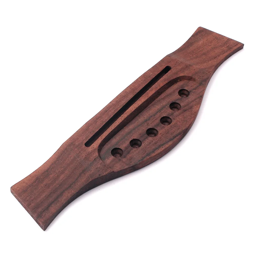 

6 Strings Slotted Rosewood Guitar Saddle Bridge Classic Vintage Look Acoustic Guitar Bridge Replacement Parts DIY Kit
