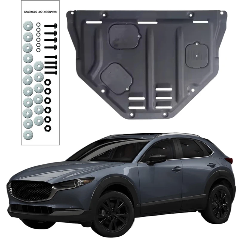 

Under Engine Guard Splash Shield Mud Fender Cover Plate Fender Mudguard Protector For Mazda CX-30 2020-2023 2.0L 2021 Car Black