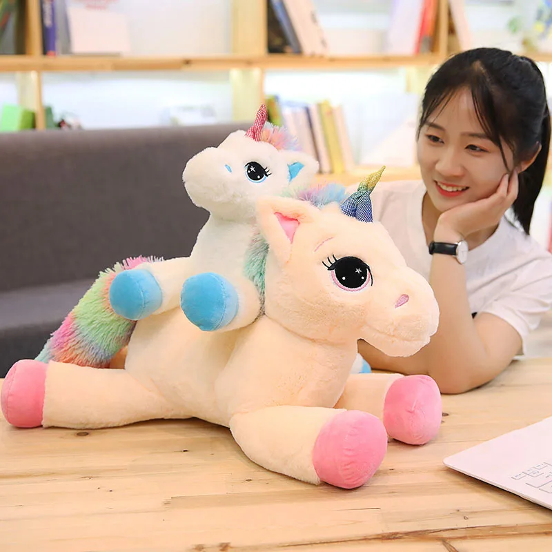 1PC 40-80cm 2 Style Large Cute Cartoon Unicorn Plush Toys Stuffed Animal Horse Pillow Soft Doll Home Decor Lover Birthday Gift