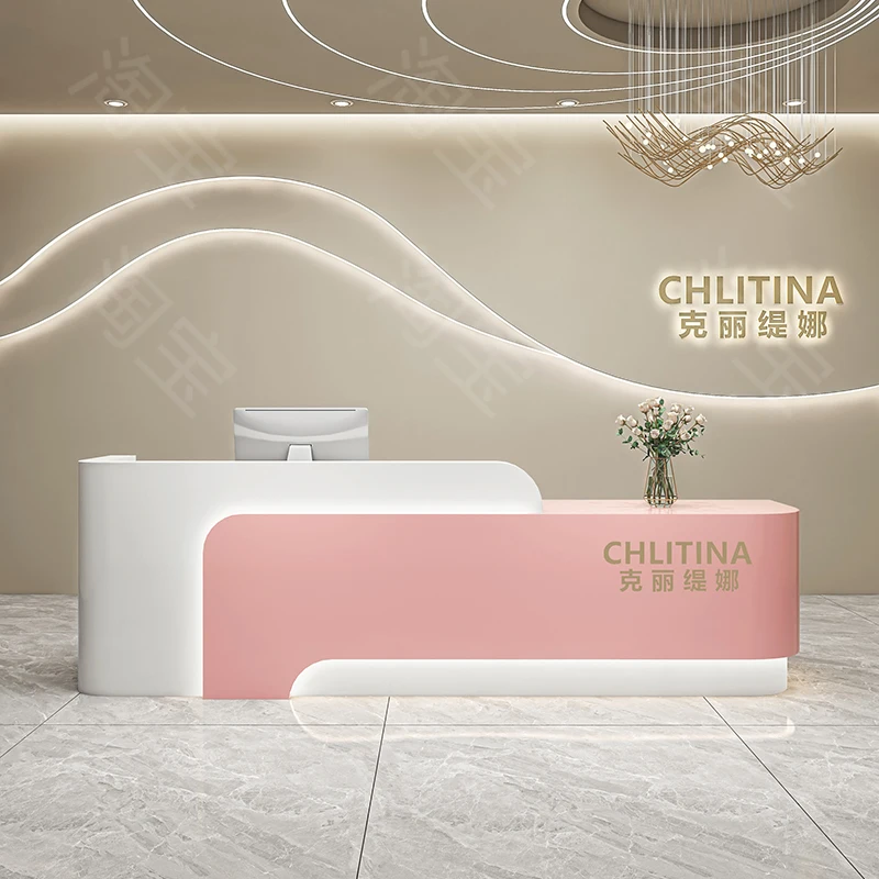 Machine à écrire bureau De réception Infodesk blanc exécutif bureau De réception industriel complet Mostrador De Tienda meubles De réception