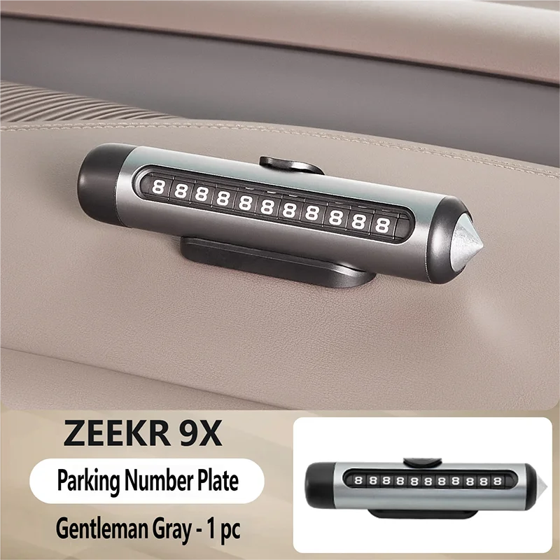 For ZEEKR 9X 2025 2026 Car Temporary Parking Number Plate Aluminum Alloy Rolling Adjustable Moving Car Hidden Card