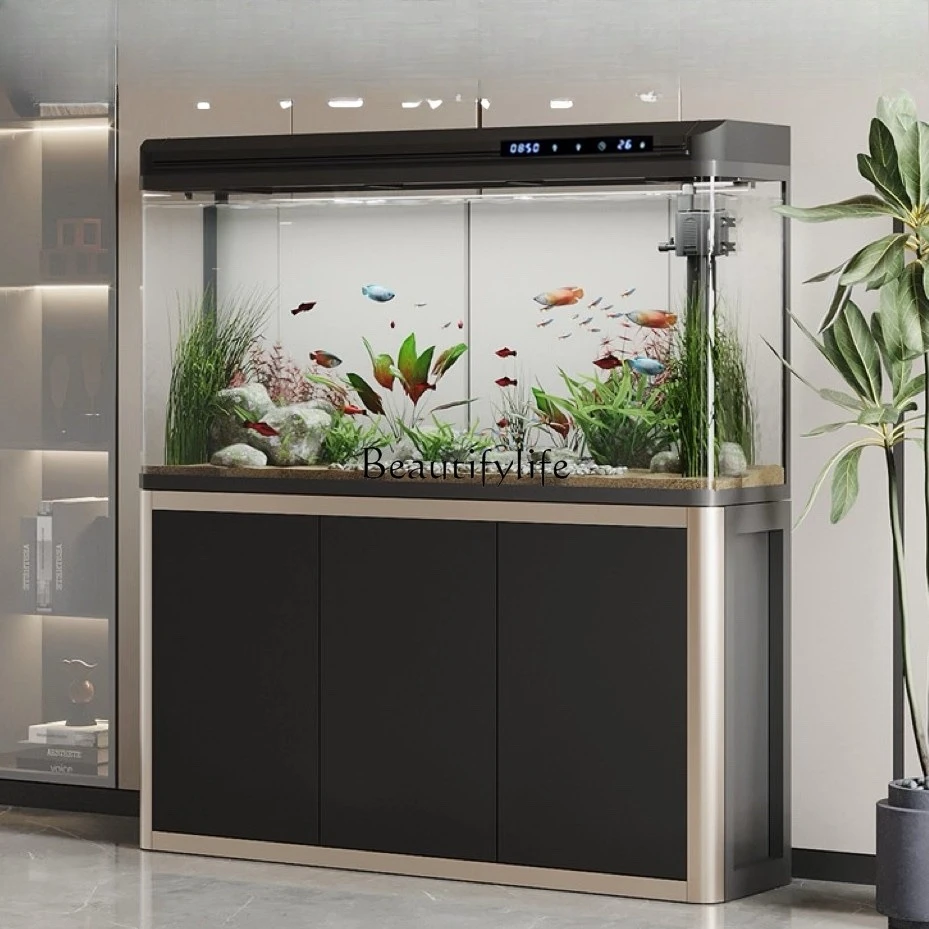 

**Fish tank living room large floor-to-ceiling cabinet water-free aquarium household