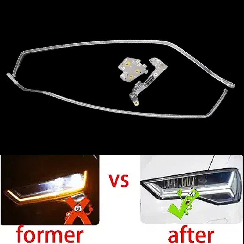 

For Audi A6L C7 PA LED 2016-2018 Car Headlights DRL Light Strips Angel Eyes Chip Ballast Module Illuminations Maintenance Parts