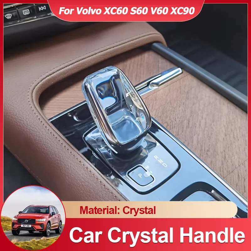 LED Car Gear Lever Shift Knob Handle Upgrade Crystal Gearbox Decor Cover Accessories for Volvo XC60 S60 V60 XC90 S90 V90 2022