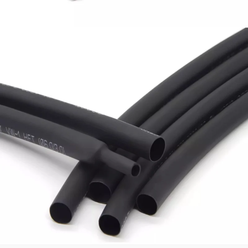 Black Heat Shrink Tubing 1M 5M 1-50mm Insulated Sleeve Wire Cable Repair Protective Tube for Electrical Wiring Electronic DIY Pa