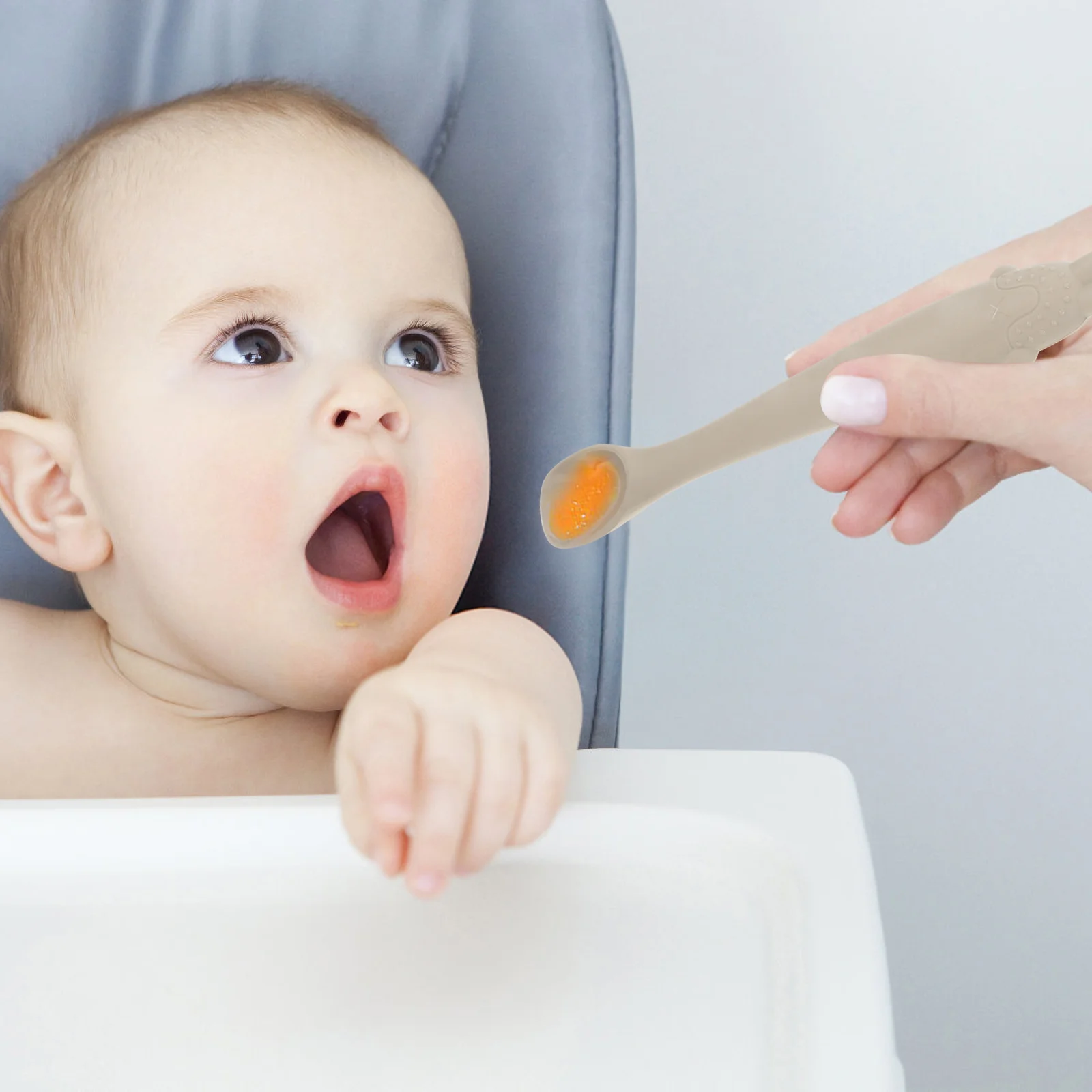 

Silicone Baby Feeding Spoon 6 Months and Up Self Feed Bright Color Safe Material Lightweight Durable Unbreakable