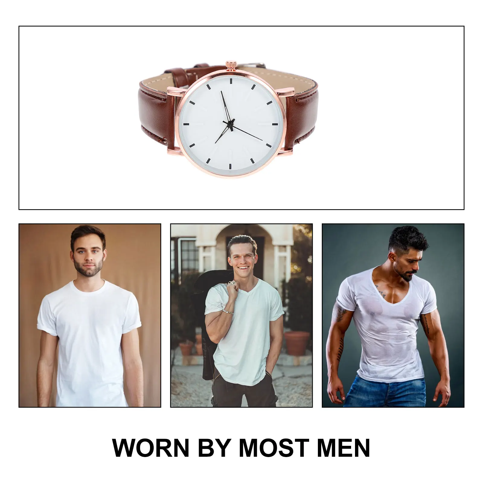 

Watches for Men Quartz Mens Wrist Business Slim Wristwatch Brown Male Casual Man
