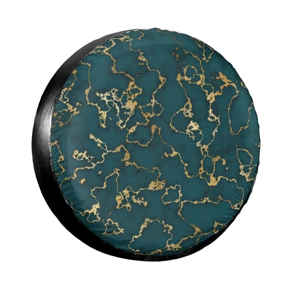 Teal Shiny Marble Veins Texture Spare Tire Cover Case for Jeep Pajero Texture Elegant Stone Car Wheel Protectors Accessories