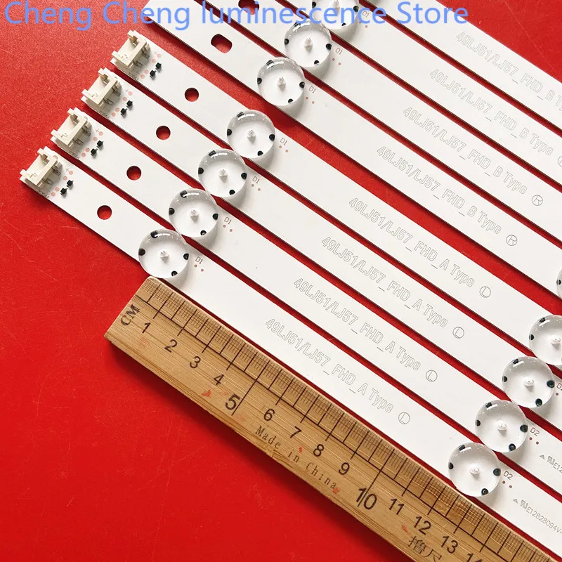 3V 8PCS New  LED Strip 49LH590V HC490DUN 49LH5700 49LJ51/LJ57_FHD_A B Type LG innotek 17Y 49_FHD A B EAU63673013