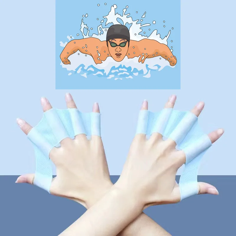 Unisex Frog Type Silicone Girdles Swimming Hand Fins Flippers Finger Webbed Gloves Paddle Akcesoria do sportów wodnych