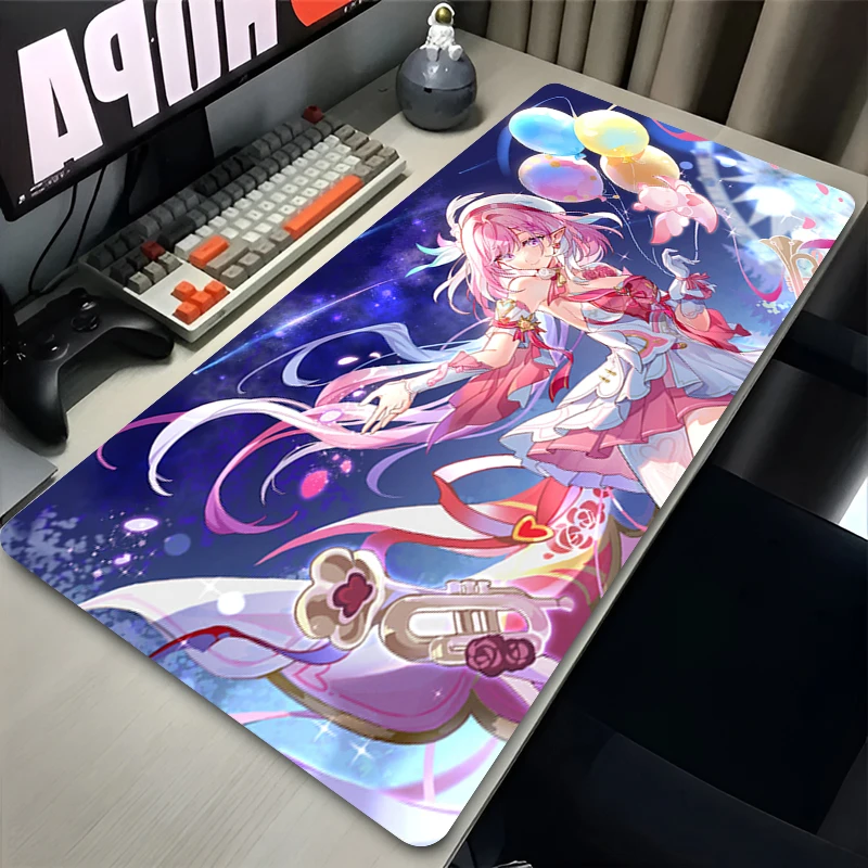 Anime Mouse Pad Gamer XXL Keyboard Table Mat Pink Hair Castle Balloon Anime Girl Multi Scene Office Gaming Home Desk Mat