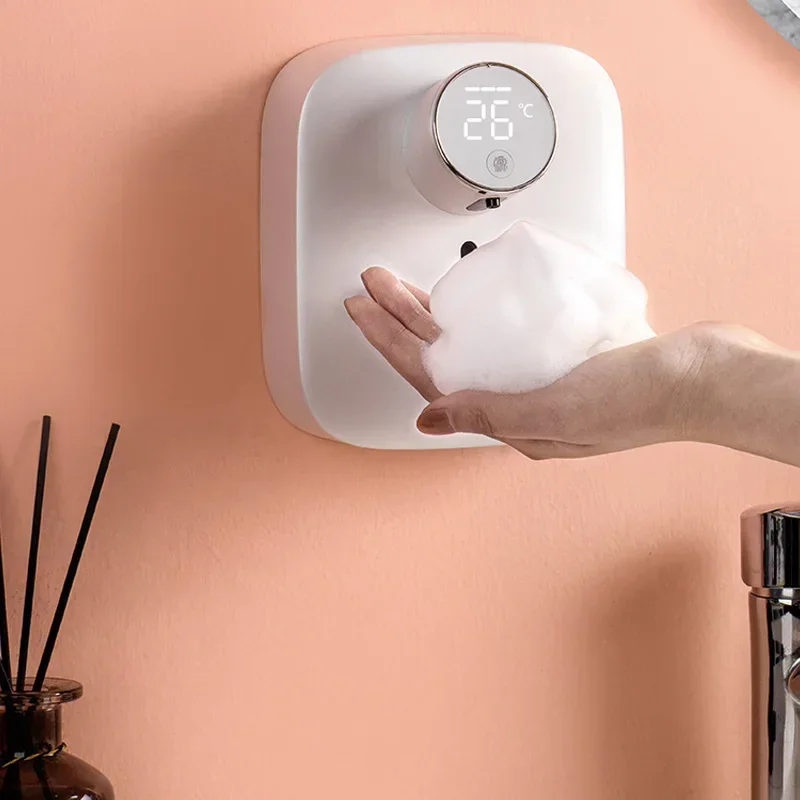 

Inductive smart soap dispenser waterproof USB 300ml charging wall mounted small foam mobile phone washing bathroom supplies