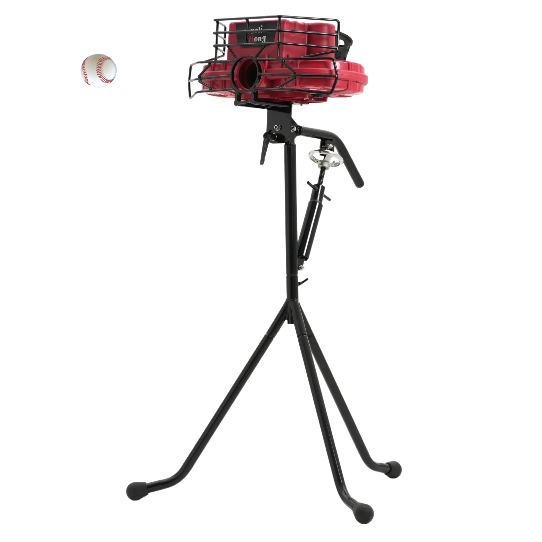 Furlihong 737BH Dual-Wheel Baseball Pitching Machine, up to 95 MPH, Angle Adjustment, Curveballs & Fastballs for Pro Players Red