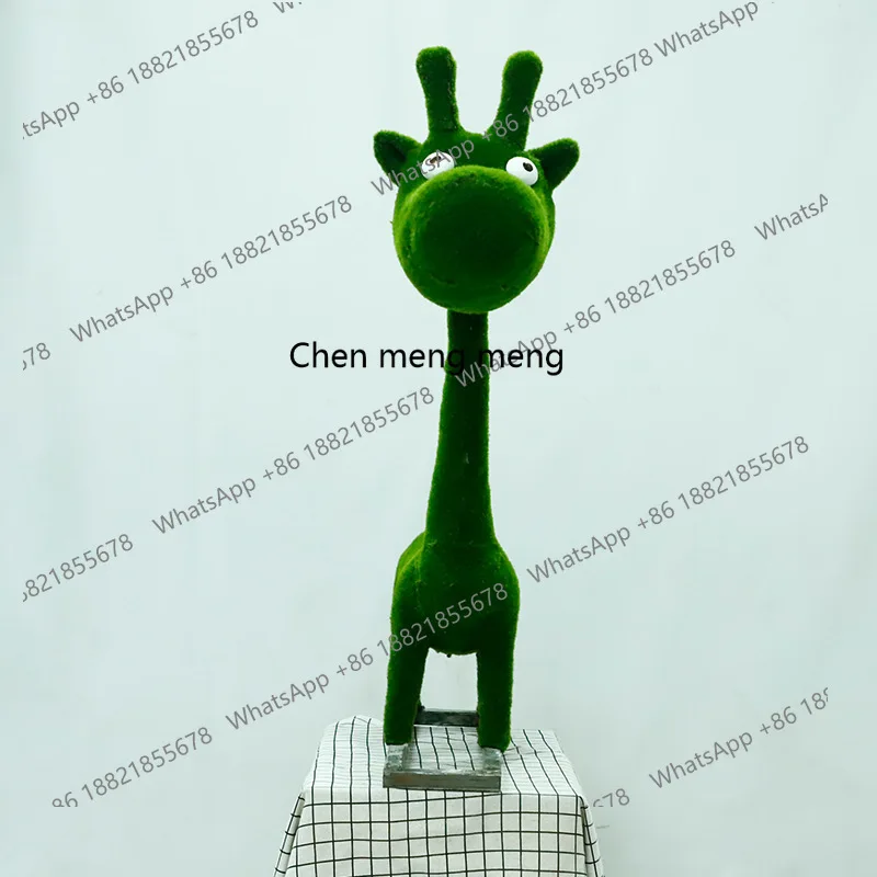 

Simulation giraffe, green sculpture animal fake indoor and outdoor ornament, park greening green sculpture