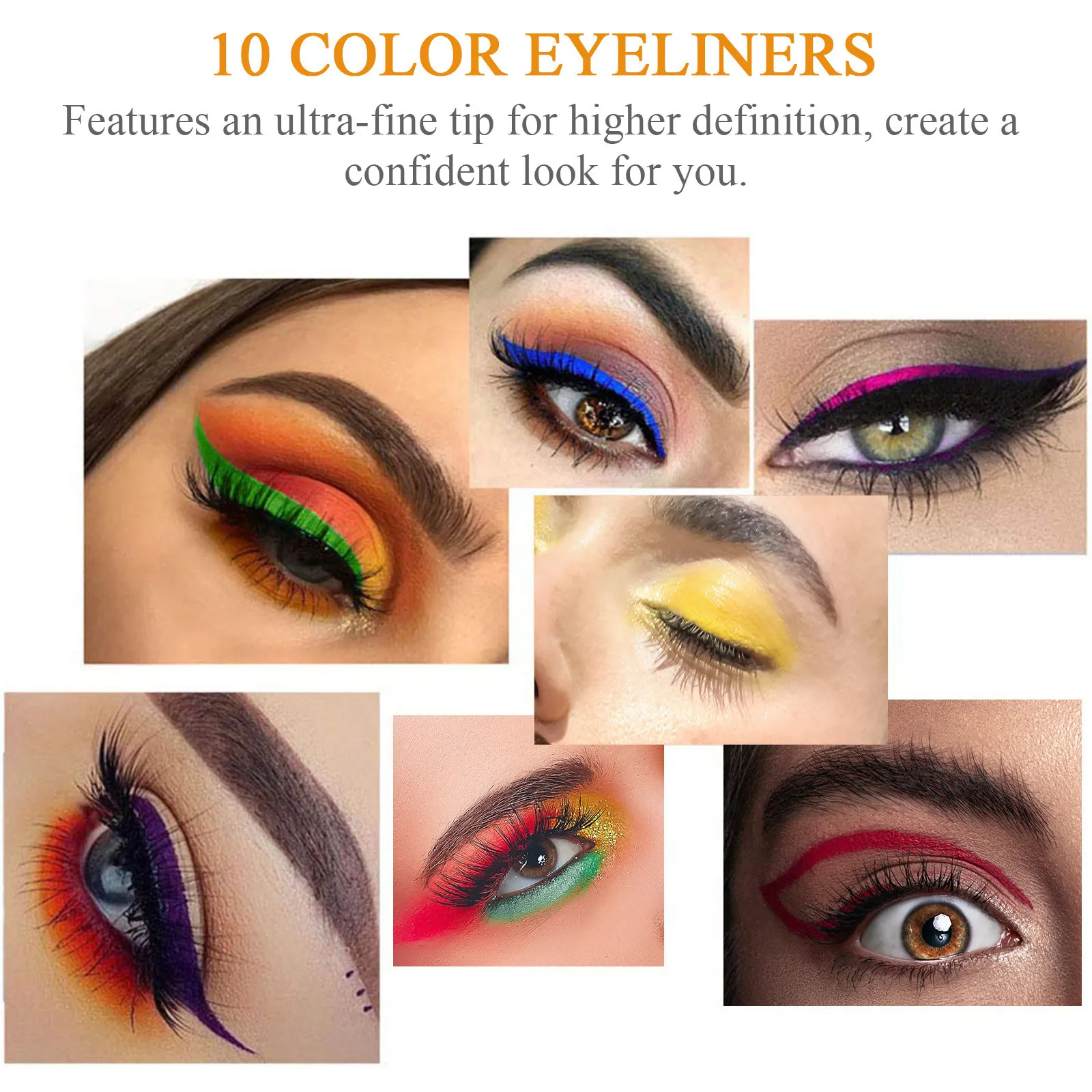 10 stuks waterdichte kleur vloeibare eyeliner pen langdurig zweetbestendig fijne punt soepel glijdend perfect cadeau voor vrouwen make-up