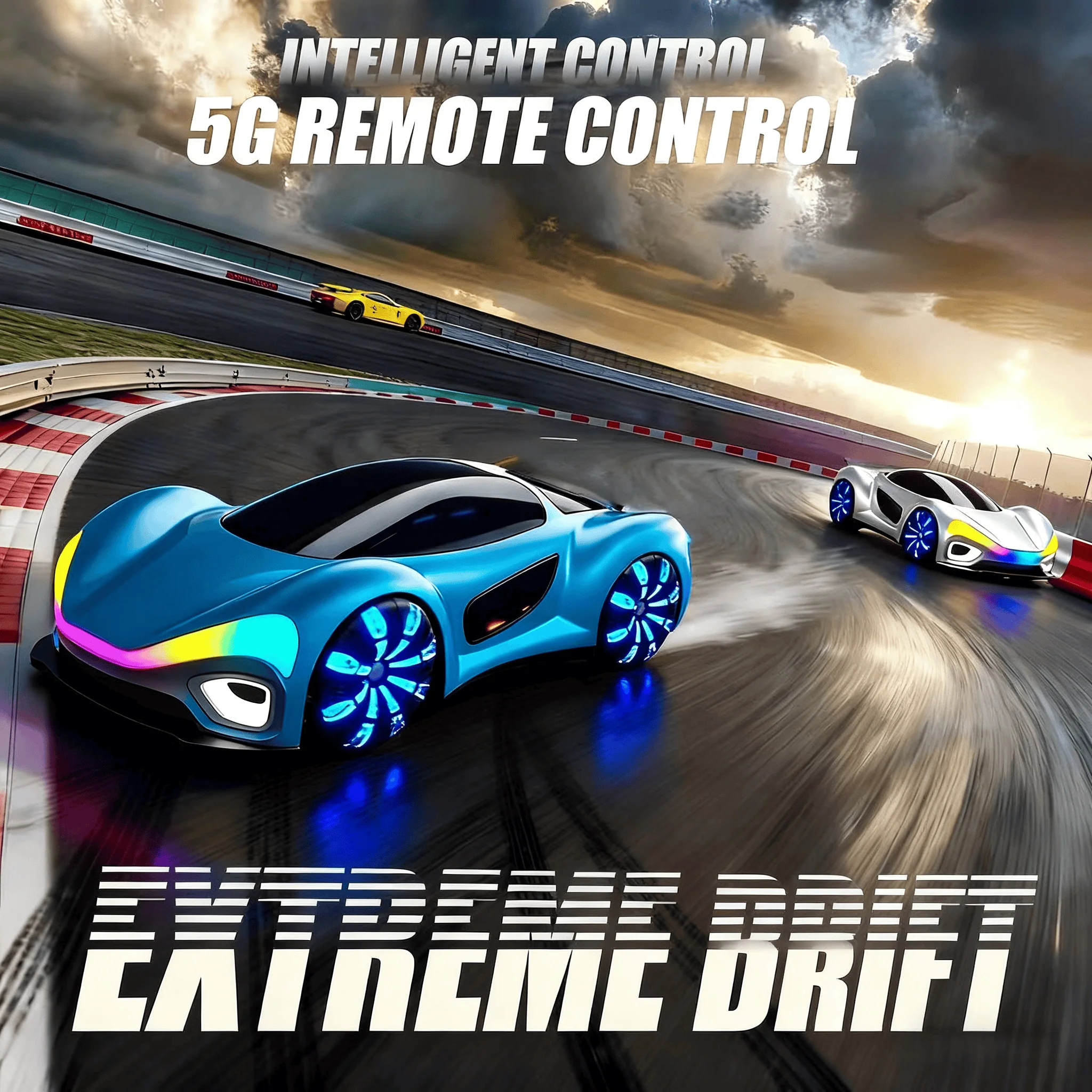 

New Cool Light-Up Remote Control Car with Spray, Multi-Function Drift Car, 4WD Super Racing Car, Kids Toy, Festival Gift