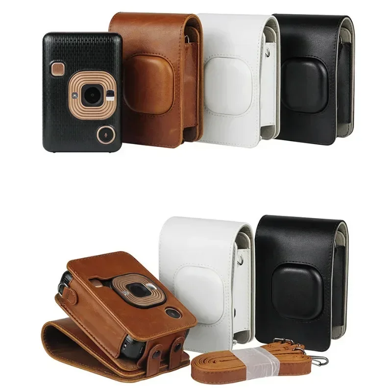 Funda de cuero PU Retro Para cámara FUJIFILM Instax Mini Liplay Hybird, película instantánea, bolsa de hombro compacta, cubierta Mini LiPlay