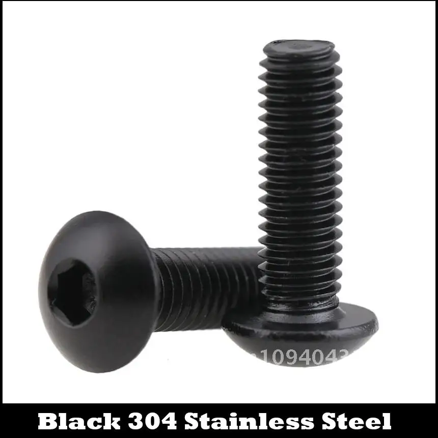 

M3 M3*5 M3x5 M3*8 M3x6 M3*6 M3x8 Black 304 Stainless Steel SS Pan Hex Button Inner Round Screw Hexagon DIN7380 Socket Head Bolt