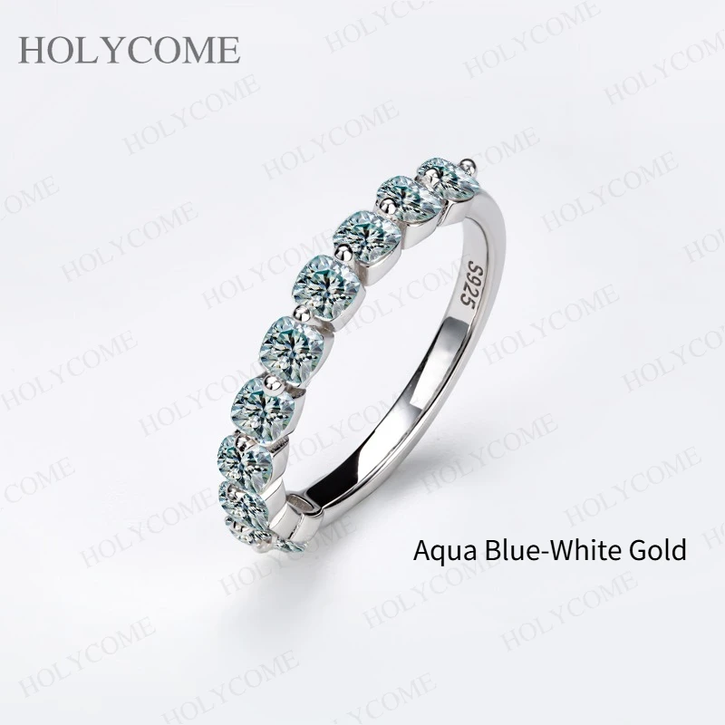 Echter Moissanit-Ring aus 925 Sterling Silber, Kissenförmiger Schliff, D Weiß/Champagner/Aquablau, VVS1, Jubiläumsgeschenk, Edle Schmuckstücke für Sie – Detail 4