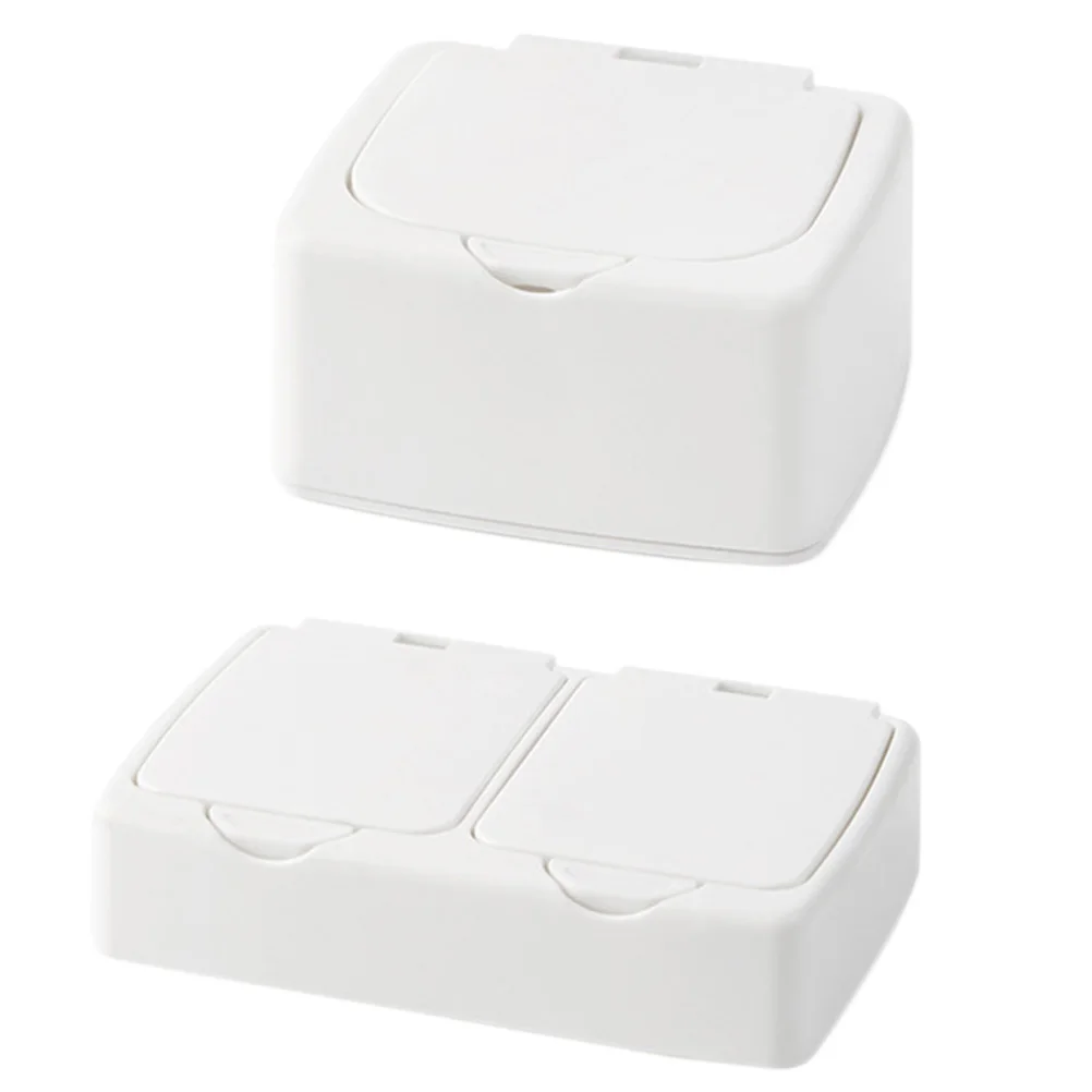 

2 Pcs Desktop ganizer Storage Box for Clips Toothpicks Swabs Headdress Small Sundries Container Office Home Use