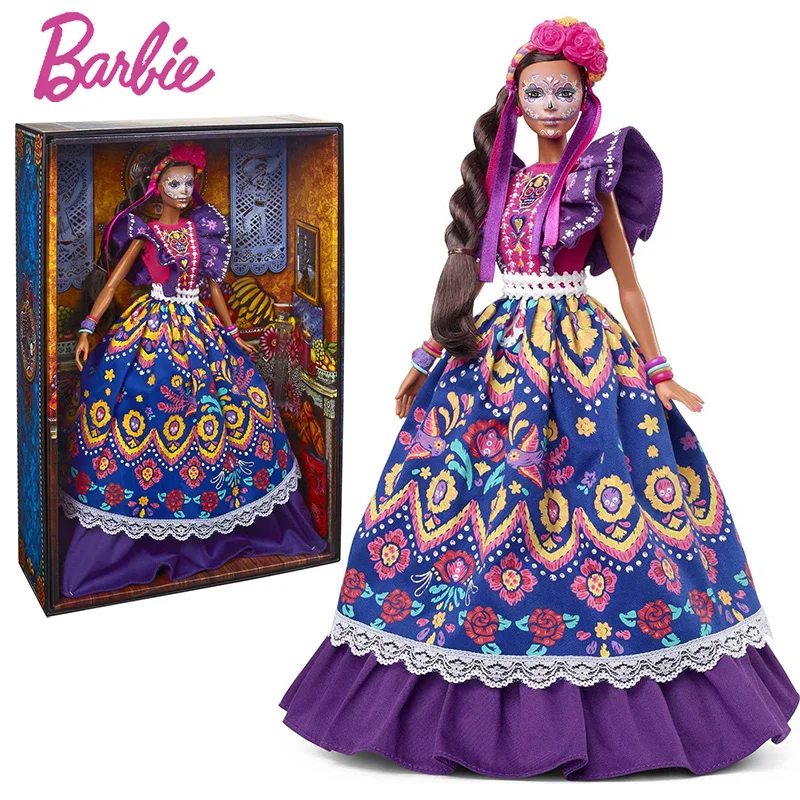 

First Barbie Day of the Dead Doll Mexican Skull Makeup Santos Collection Birthday Collection Surprise Gift