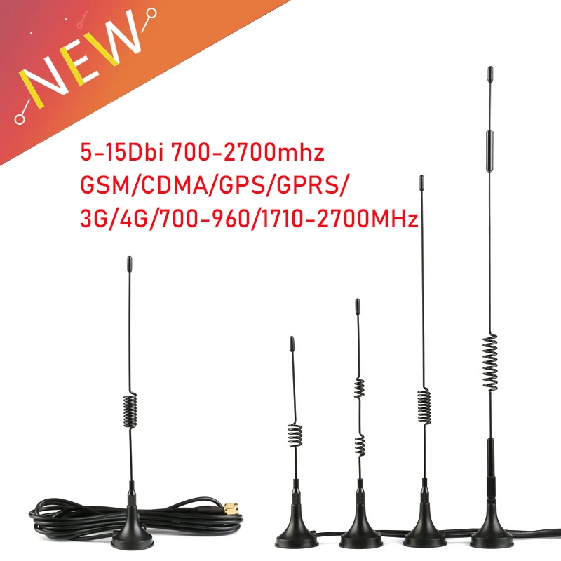 3G 4G High Gain Sucker Aerial Antenna 5/6/7/9/10/15DBI 3 meters Extension Cable SMA Male Connector For CDMA/GPRS/GSM/LTE/