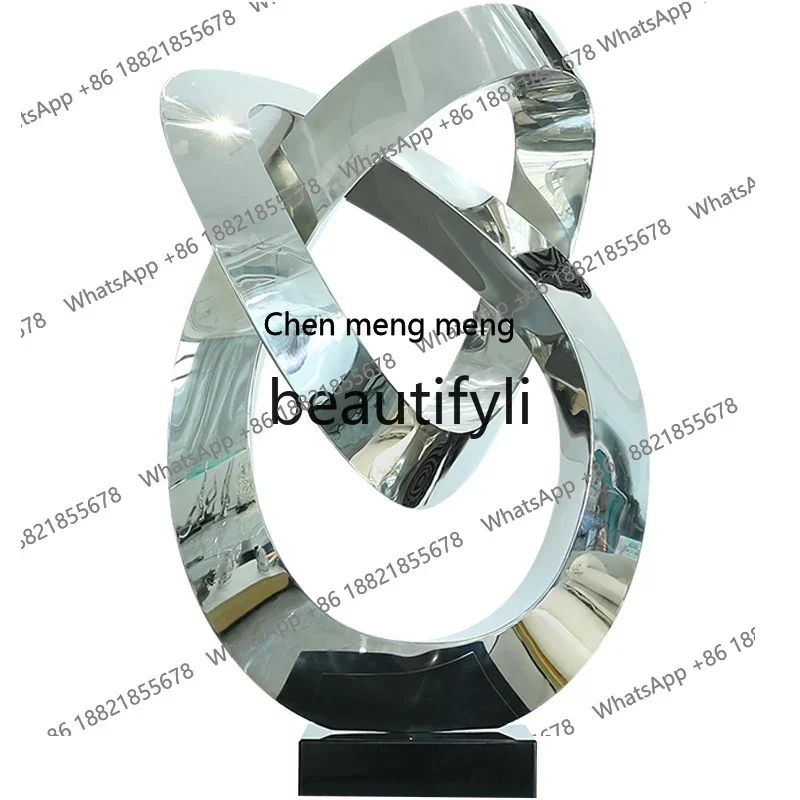 cn8350 ss Living Room Large Floor Ornament Modern Light Luxury Hotel Model Room Decorative Stainless Steel Sculpture