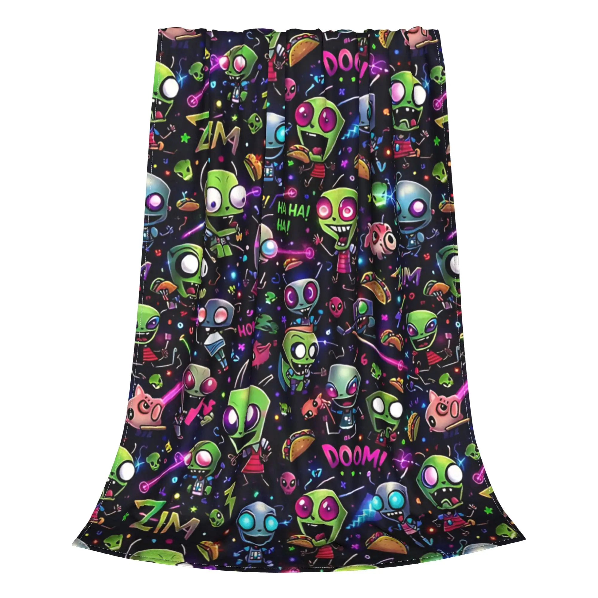 1PC Home Cute Room Decor metal creature  Blanket Throw Blanket Invader Zim Novelty Warm Blanket All Season