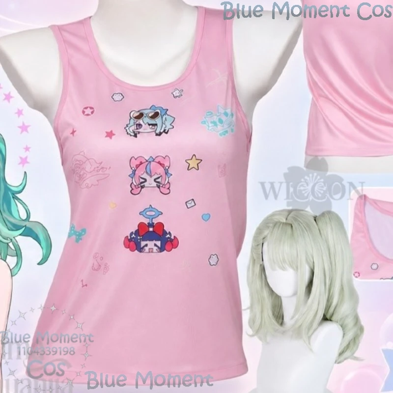 Cosplay de Zenless Zone Zero, Sunna Crossover, Angels Of Delusion, Camiseta sin Mangas Rosa Estampada, Kawaii, Linda, para Halloween, Festivales, ComicCon