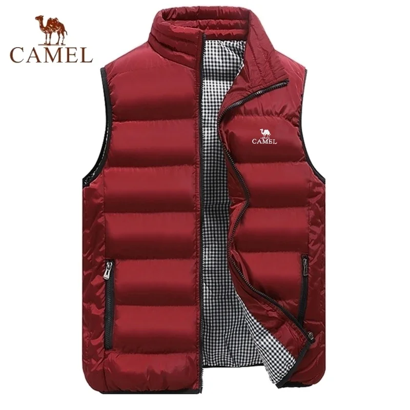 Gilet da uomo in cotone CAMEL ricamato di fascia alta, gilet, autunno e inverno, moda casual, comoda giacca senza maniche