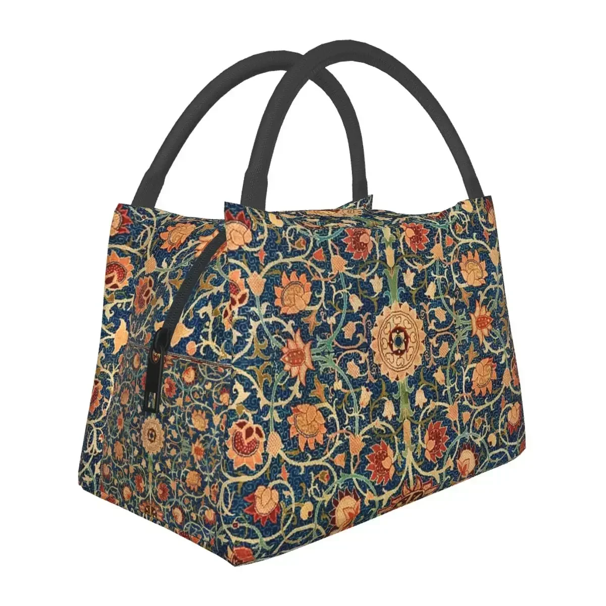 

William Morris Flower Pattern Lunch Bags Insulated Bento Box Portable Lunch Tote Leakproof Picnic Bags for Woman Children School