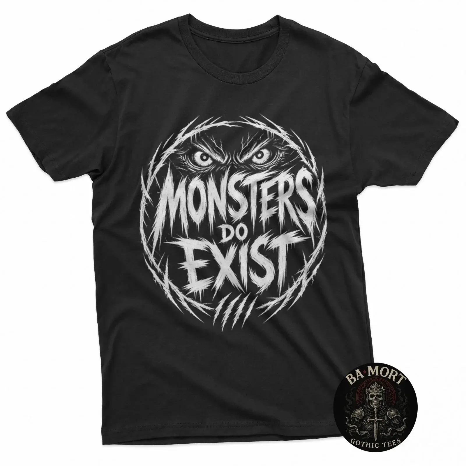 Monsters Do Exist Vintage Horror Monster T Shirt vintage Washed Soft Stretched designer clothes Top For Everyday Wear graphic
