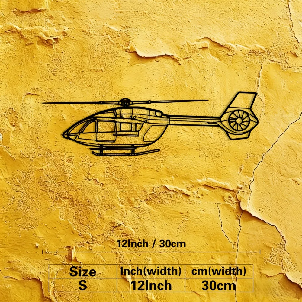 CIFBUY Metal Wall Art Helicopter Iron Sculpture Rustproof Waterproof Aviation Decor For Living Room Office Ornament