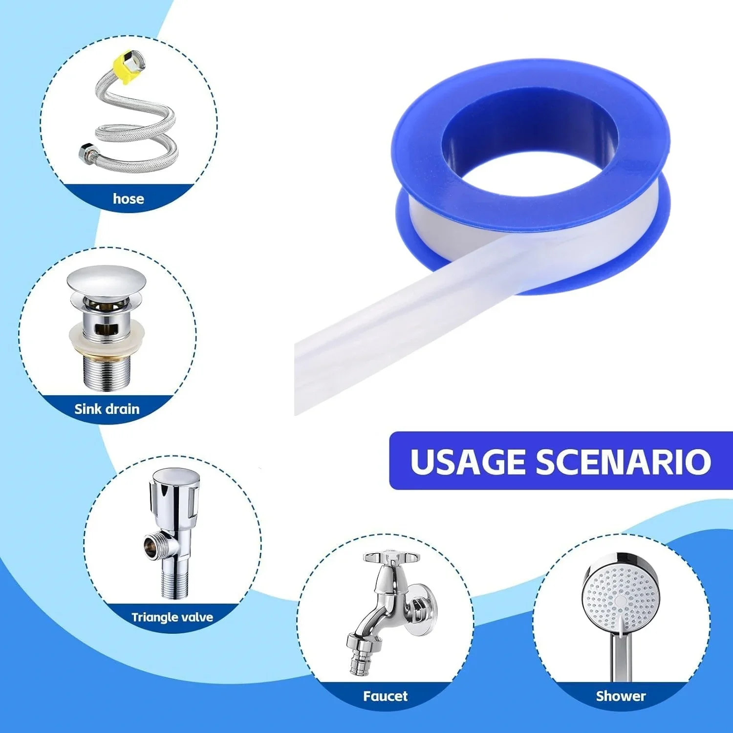 10 PCS Seal Tape Thread Seal Waterproof Leak Tape Duct Tape Plumbing Fitting Oil-Free Repair Tool Adhesives Sealants
