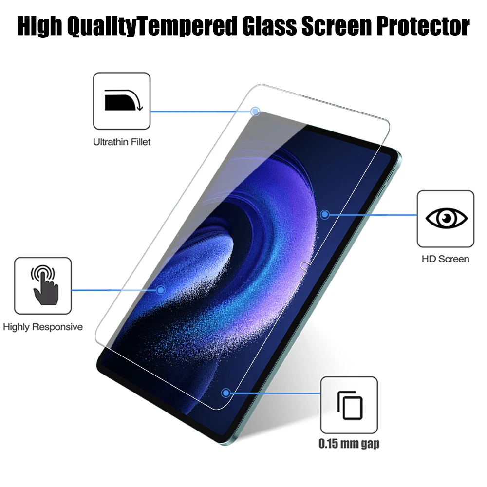 2pcs For Xiaomi Pad 6 5 Pro 6s Pro 12.4 Screen Protector Tempered Glass For MiPad 5/6 Pro Redmi Pad Protective Film Accessories