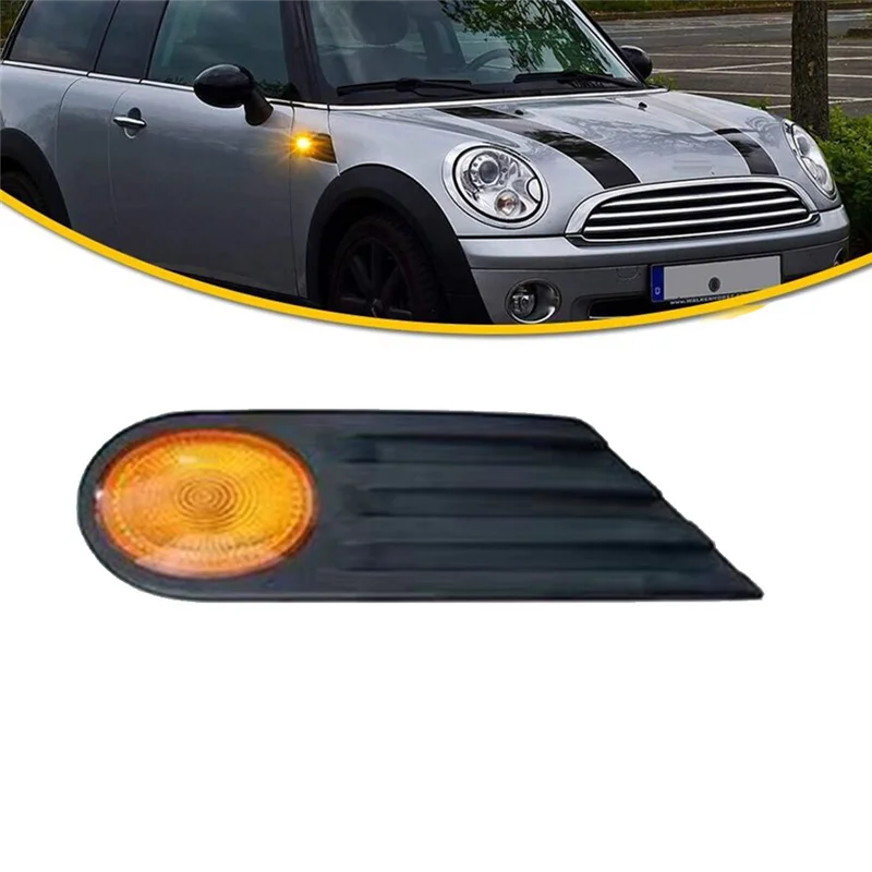 PHILE-Right Side Indicator Repeater Light Trim 63132751504 For BMW MINI R55 R56 R57 R58 R59 07-13 Fender Assist Turn Signal Part