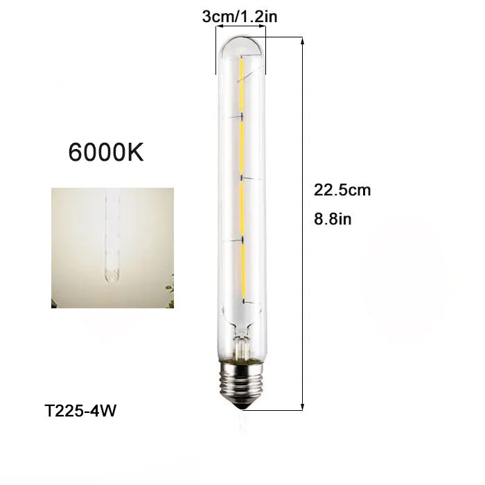 GY 100–240 V, 6000 K, LED-Glühlampe, 110 V, 120 V, 6500 K, röhrenförmige Edison-Glühbirnen, T10, T185 T225, T30, T300, lange Röhre, 4 W, 6 W, 8 W, LED-Glühbirne 9