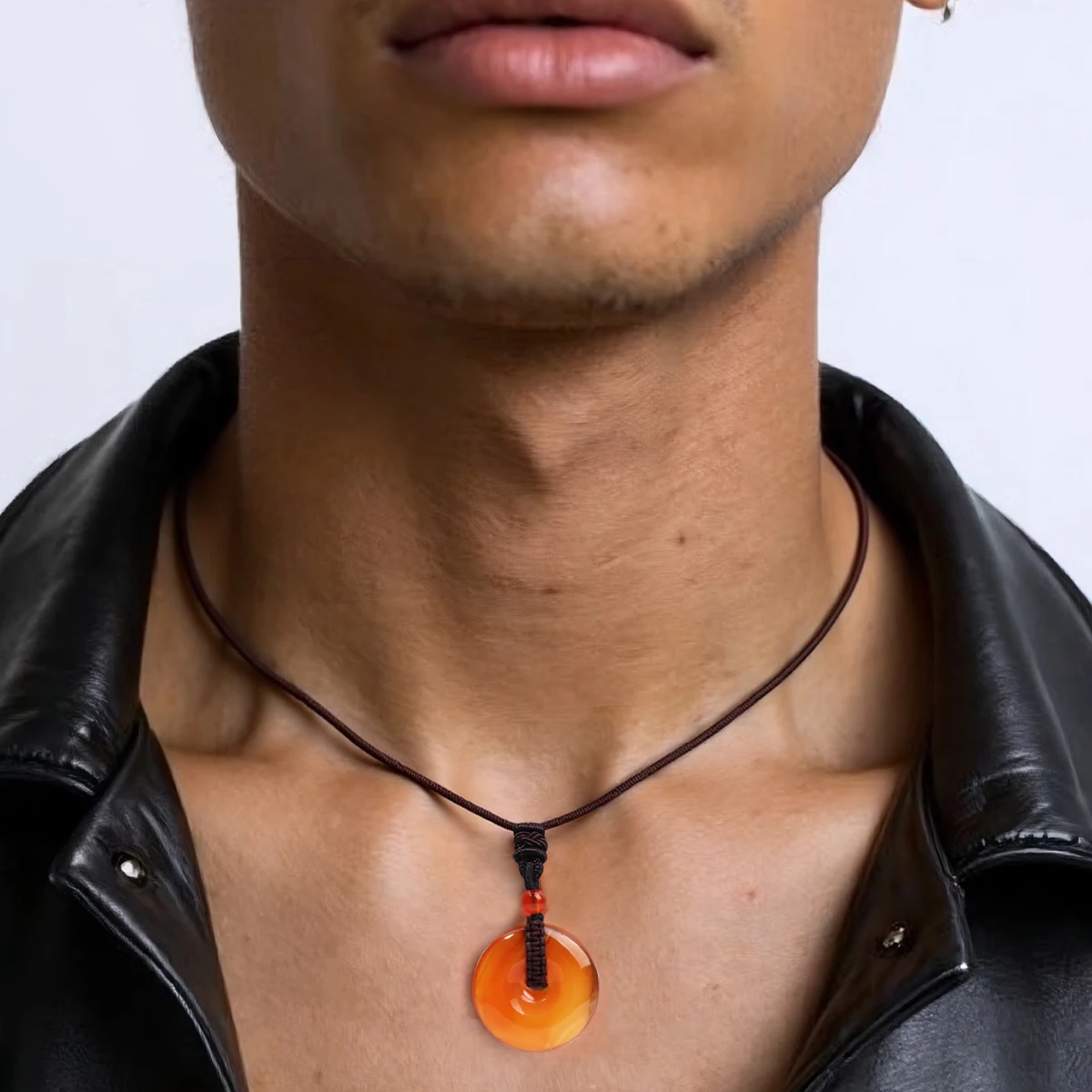 الرجال قلادة الأحجار الكريمة الطبيعية قلادة قلادة الصين عقدة قابل للتعديل أفضل هدية مجوهرات الثقافة الصينية بيع المصنع مباشرة