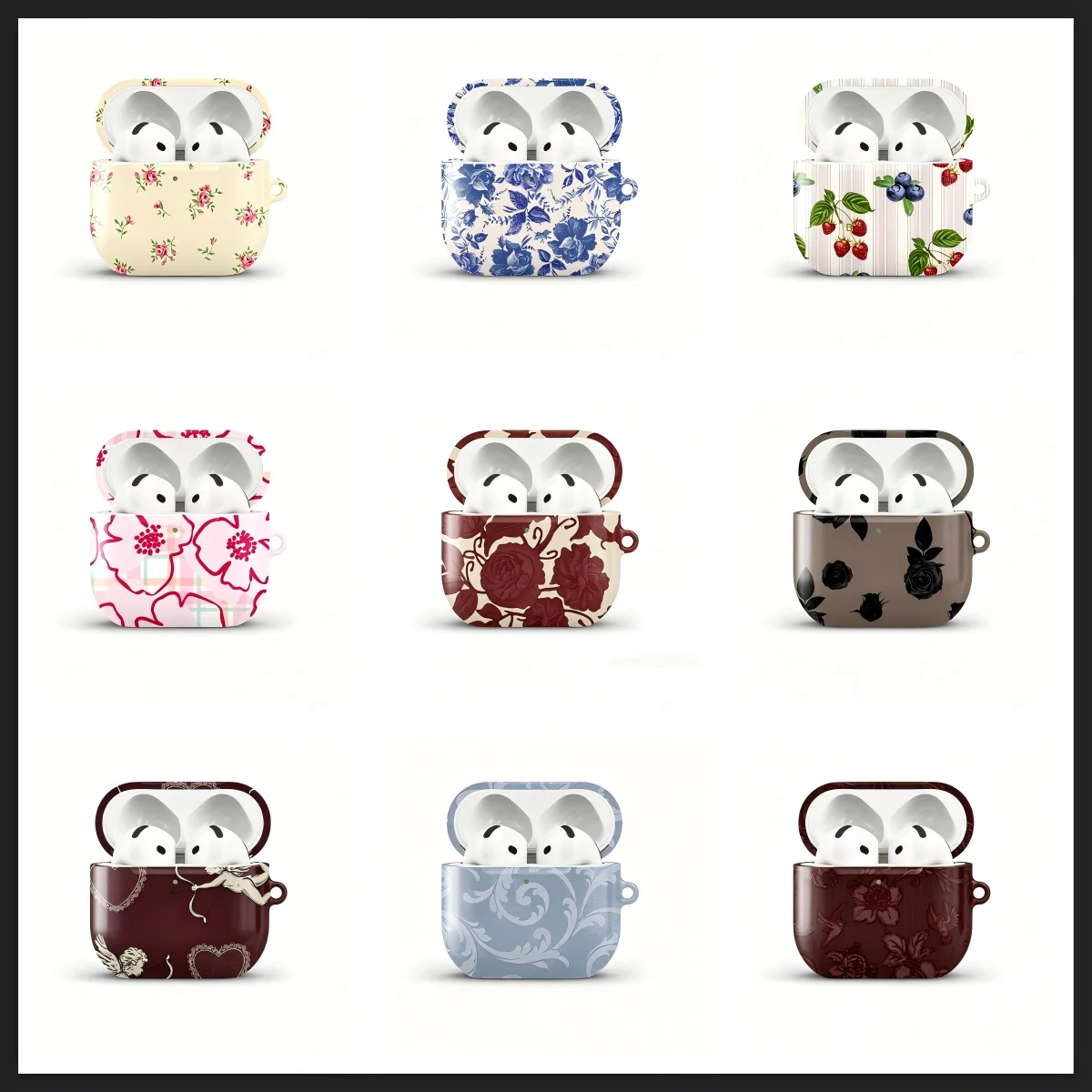 Headphone Case Hard - Floral Gingham Glow BUGRs Shockproof Protective