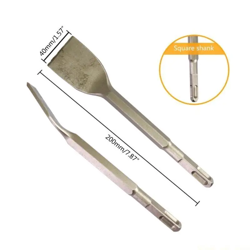 

Электрическое ударное сверло A2BE с плоским долотом и изогнутой головкой и шестигранной ручкой