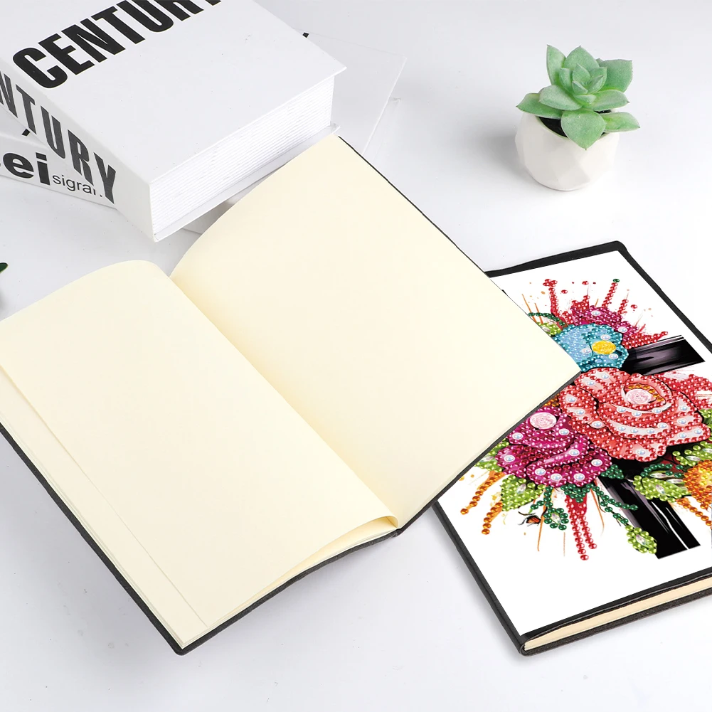 ดอกไม้ CROSS 5D เพชรภาพวาดโน้ตบุ๊ค DIY รูปพิเศษเพชรภาพวาดโน้ตบุ๊คเพชร Art Notebook ชุดสําหรับผู้ใหญ่เด็ก