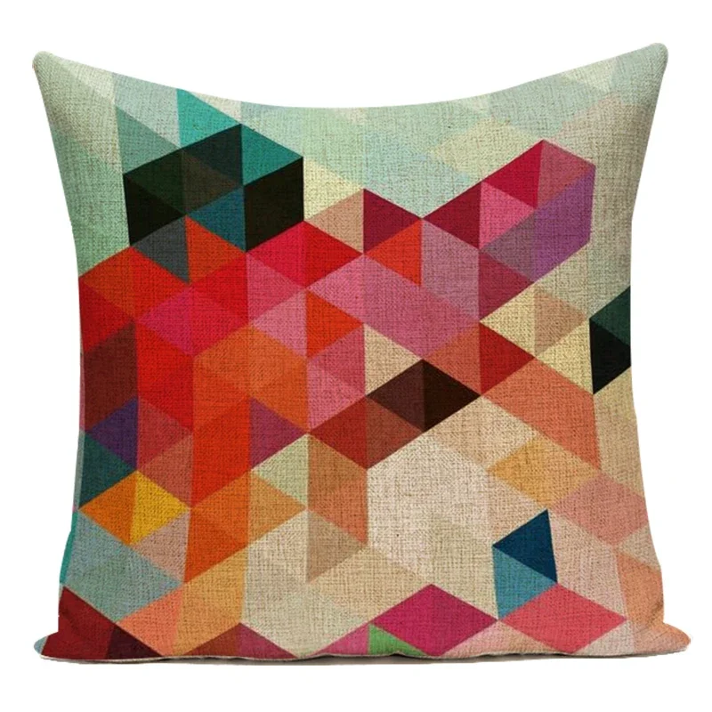 Цветная наволочка, красочные геометрические полиэстеровые автомобильные диваны, сиденья для гостиной, спальни, дома, декоративные наволочки