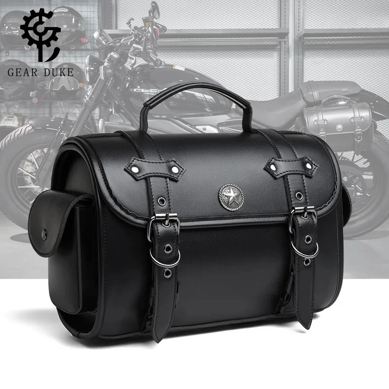 1PC Retro Throw-Over Motorcycle Saddlebag, Waterproof Side Luggage Storage Tool Bag For Harley Motorcycles view 2