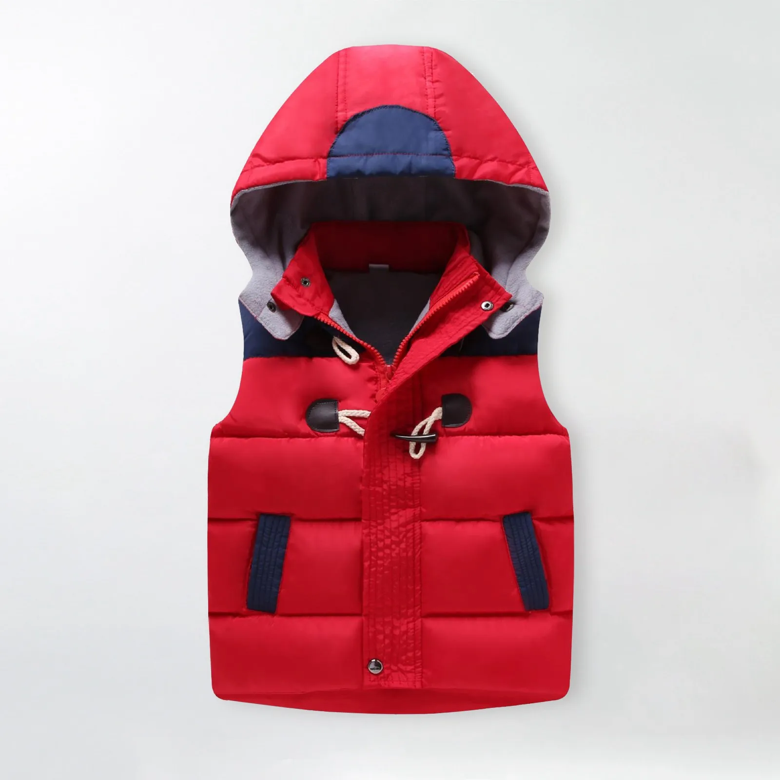 Child Winter Vest Warm Boys Girls Padded Down Cotton Hooded Vest Coat Jacket Child Clothing Jacket for Boy Girl Winter Clothes