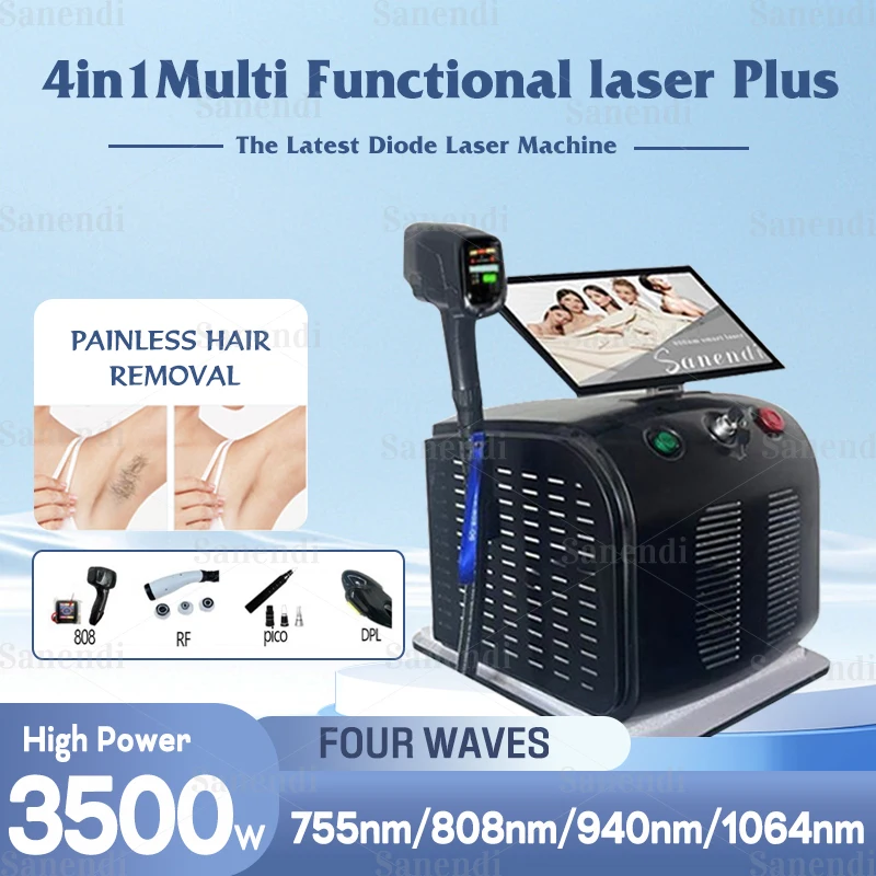 

Portable.3500W Ice Platinum Plus 808nm Diode Laser Hair Removal Machine depiladora Machine Instrument Painless Hair Remove