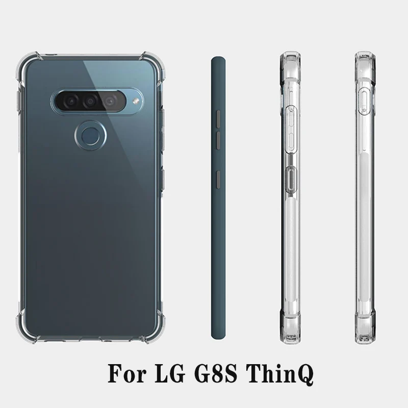 Para LG G8S ThinQ LMG810 LM-G810 funda a prueba de golpes Airbag parachoques de silicona transparente suave TPU contraportada mate para LG G8S LGG8S
